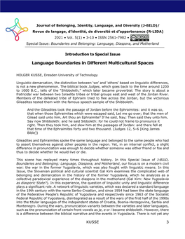 Language Boundaries in Different Multicultural Spaces