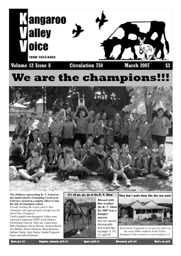 Moss Vale Road Kangaroo Valley Dairying in the Lush Valley and Took up Selection March 2007 Kangaroo Valley Voice Page 12 Skis Were Made from the Black Wattle