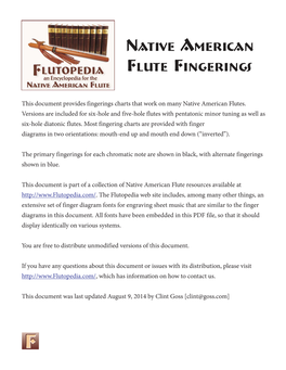 Native American Flute Fingerings PDF File