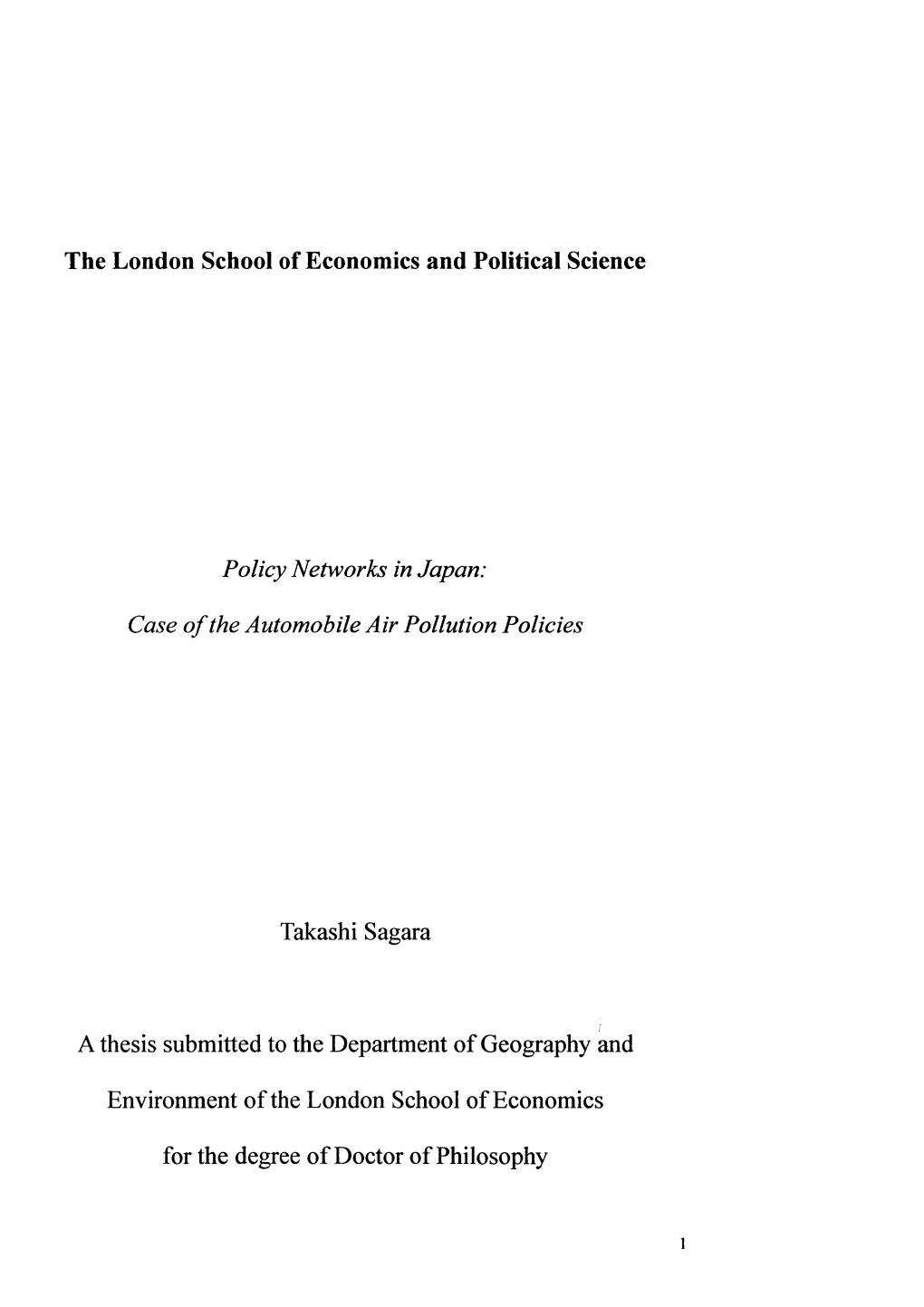 The London School of Economics and Political Science