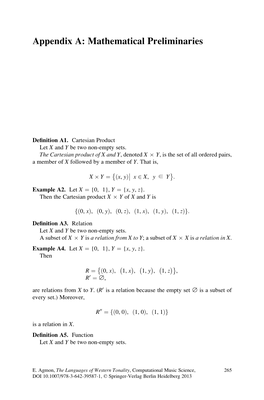Appendix A: Mathematical Preliminaries