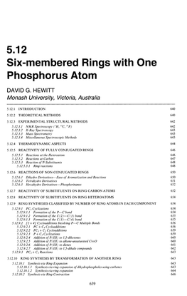 5.12 Six-Membered Rings with One Phosphorus Atom