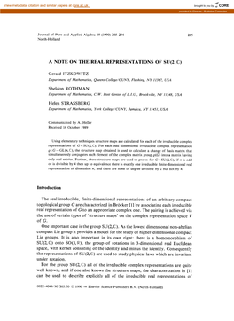 A Note on the Real Representations of Su(2,C)
