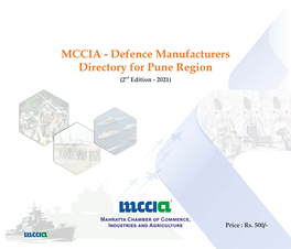 MCCIA Defence Manufacturers Directory 2021 MCCIA Defence Manufacturers Directory 2021