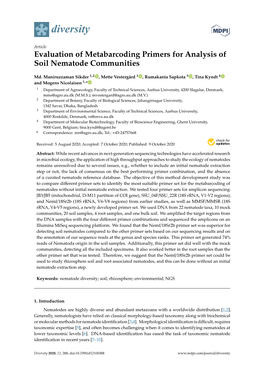 Evaluation of Metabarcoding Primers for Analysis of Soil Nematode Communities
