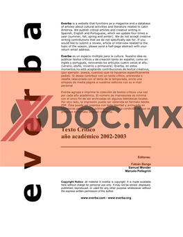 Texto Crítico Año Académico 2002-2003