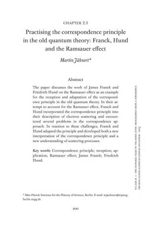 Practising the Correspondence Principle in the Old Quantum Theory: Franck, Hund and the Ramsauer Effect