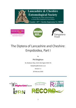 The Diptera of Lancashire and Cheshire: Empidoidea, Part I