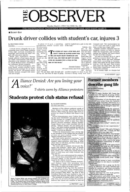Drunk Driver Collides with Student's Car, Injures 3