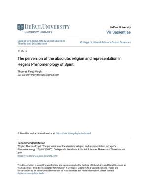 Religion and Representation in Hegel's Phenomenology of Spirit