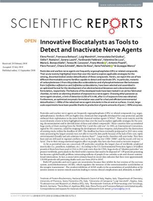 Innovative Biocatalysts As Tools to Detect and Inactivate Nerve Agents Elena Porzio1, Francesca Bettazzi2, Luigi Mandrich1, Immacolata Del Giudice1, Odile F