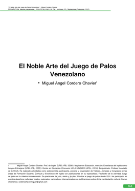 El Noble Arte Del Juego De Palos Venezolano”