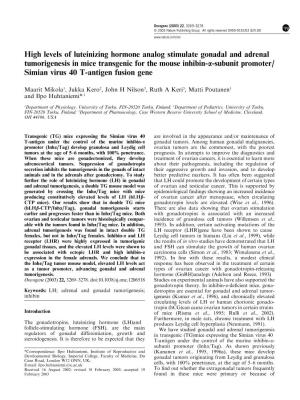 High Levels of Luteinizing Hormone Analog Stimulate Gonadal