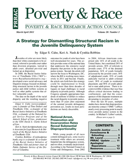 A Strategy for Dismantling Structural Racism in the Juvenile Delinquency System