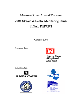 Maumee River Area of Concern 2004 Stream & Septic Monitoring Study FINAL REPORT