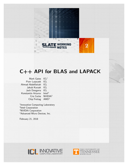 C++ API for BLAS and LAPACK