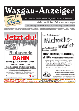 Wasgau-Anzeiger, 10. Oktober