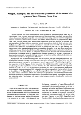 Geochemicaljourn Al,Vol.28,Pp.263To287,1994 O Xyg