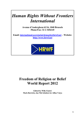 Freedom of Religion Or Belief World Report 2012