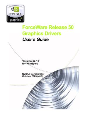 Forceware Release 50 Graphics Drivers User’S Guide
