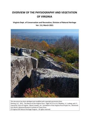 Overview of the Physiography and Vegetation of Virginia