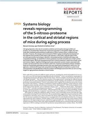 Systems Biology Reveals Reprogramming of the S-Nitroso