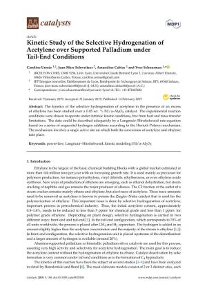 Kinetic Study of the Selective Hydrogenation of Acetylene Over Supported Palladium Under Tail-End Conditions