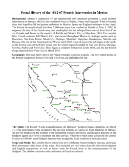 Postal History of the 1862-67 French Intervention in Mexico