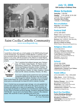 Saint C Ecilia Catholic Community Ecilia