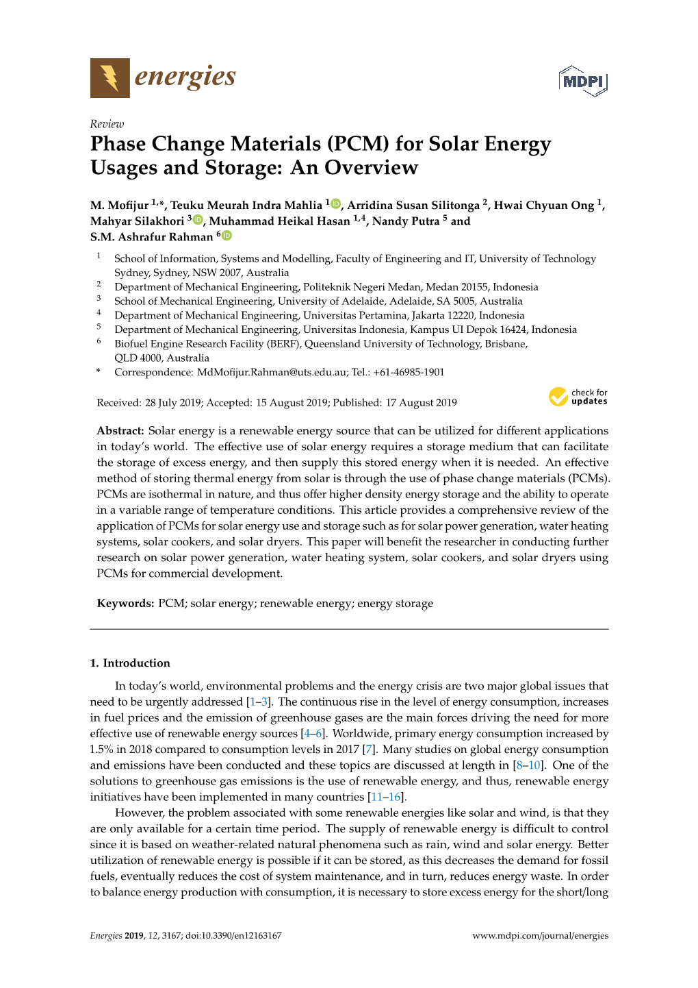 Phase Change Materials (PCM) for Solar Energy Usages and Storage: an ...