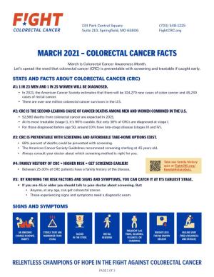 Colorectal Cancer Facts