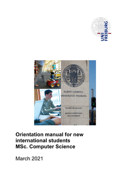 Orientation Manual for New International Students Msc