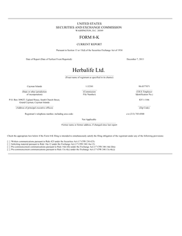 Herbalife Ltd. ______(Exact Name of Registrant As Specified in Its Charter)