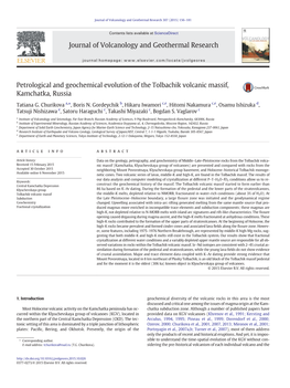 Petrological and Geochemical Evolution of the Tolbachik Volcanic Massif, Kamchatka, Russia