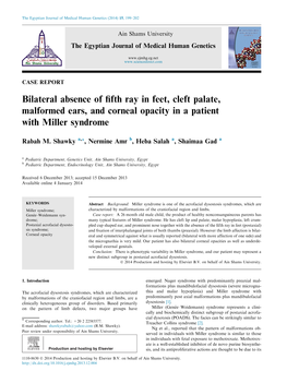 Bilateral Absence of Fifth Ray in Feet, Cleft