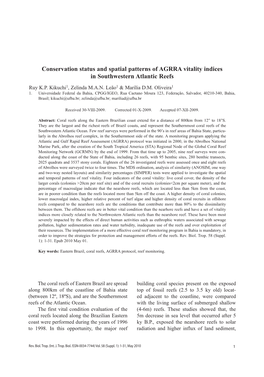 Conservation Status and Spatial Patterns of AGRRA Vitality Indices in Southwestern Atlantic Reefs