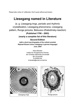 Liesegang Named in Literature (E