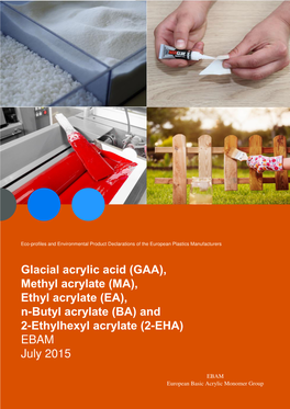 Ethyl Acrylate (MA), Ethyl Acrylate (EA), N-Butyl Acrylate (BA) and 2-Ethylhexyl Acrylate (2-EHA) EBAM July 2015 1 EBAM European Basic Acrylic Monomer Group