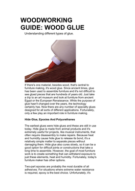 Woodworking Guide: Wood Glue