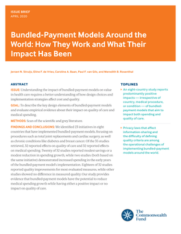 Bundled-Payment Models Around the World: How They Work and What Their Impact Has Been