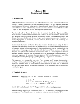 Chapter 3: Topological Spaces