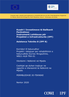 Kuadri I Investimeve Të Ballkanit Perëndimor Instrumenti Lehtësues Për Projektet E Infrastrukturës (IPF)