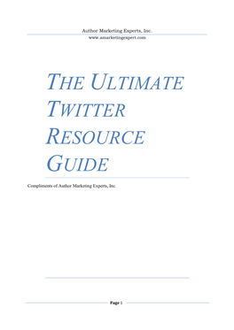 The Ultimate Twitter Resource Guide