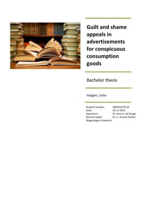 Guilt and Shame Appeals in Advertisements for Conspicuous Consumption Goods