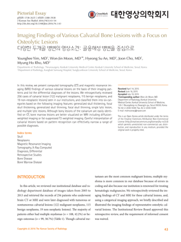 Imaging Findings of Various Calvarial Bone Lesions with a Focus on Osteolytic Lesions 다양한 두개골 병변의 영상소견: 골용해성 병변을 중심으로