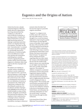 Eugenics and the Origins of Autism