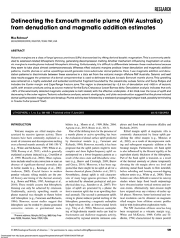 RESEARCH Delineating the Exmouth Mantle Plume