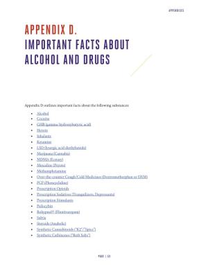 Appendix D: Important Facts About Alcohol and Drugs