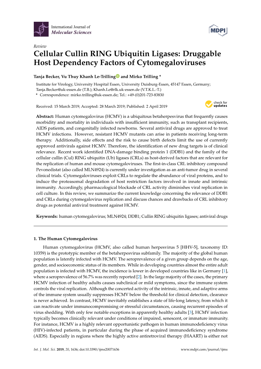 Cellular Cullin RING Ubiquitin Ligases: Druggable Host Dependency Factors of Cytomegaloviruses