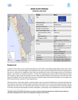 Mon State Profile Updated: June 20141